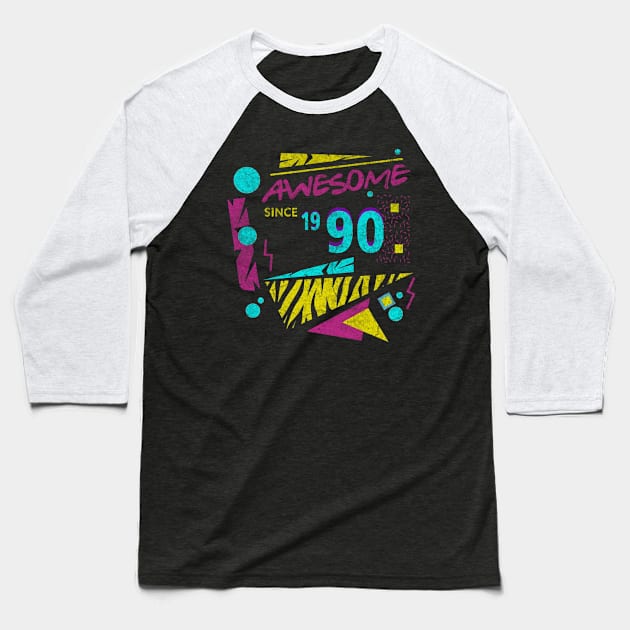 Awesome Since 1990-90’s Birthday Celebration, 41st Birthday Baseball T-Shirt by ysmnlettering